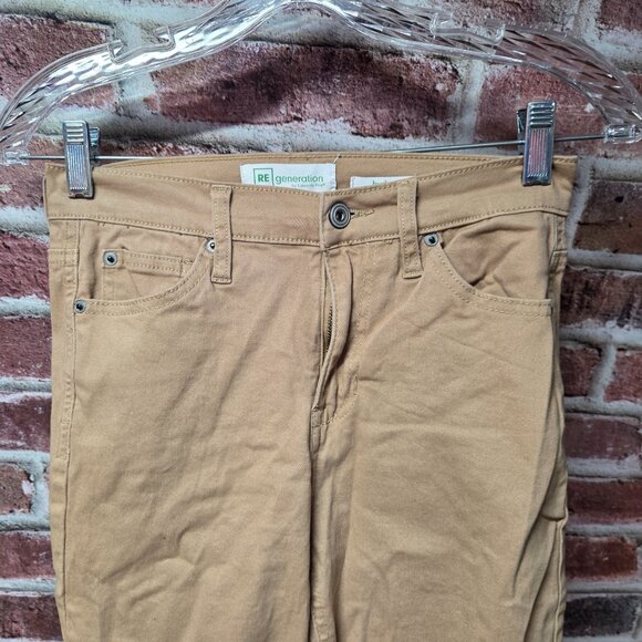 Re Generation Jeans 1 25 | Tan Mid Length Neutral Y2K Casual Streetwear Chic - Picture 3 of 5